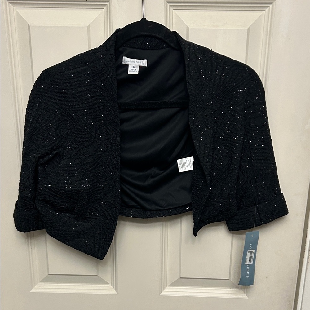 London Times Black Sequin Blazer